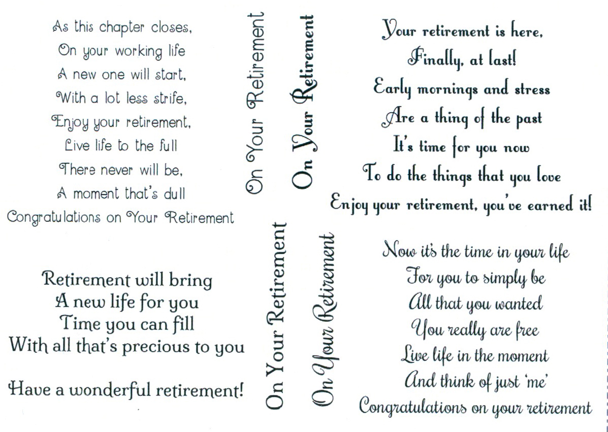 Retirement verses