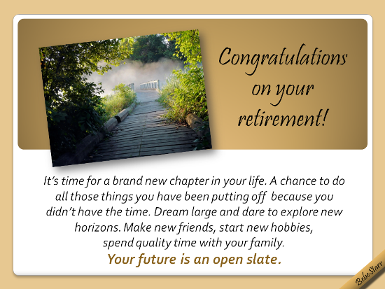 Retirement Wishes for a friend